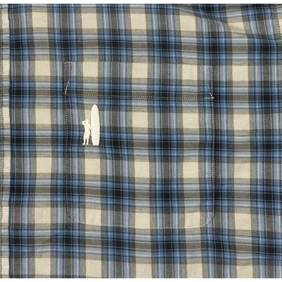 Johnnie-O Shirt Mens Large Blue Plaid Button Up Long Sleeve Egyptian Cotton - Picture 3 of 10